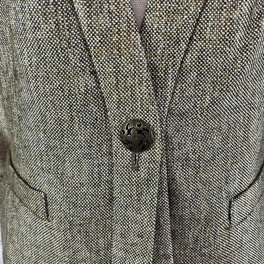 Coldwater Creek Blazer Jacket size 10 Brown Gold Tweed Career Professional